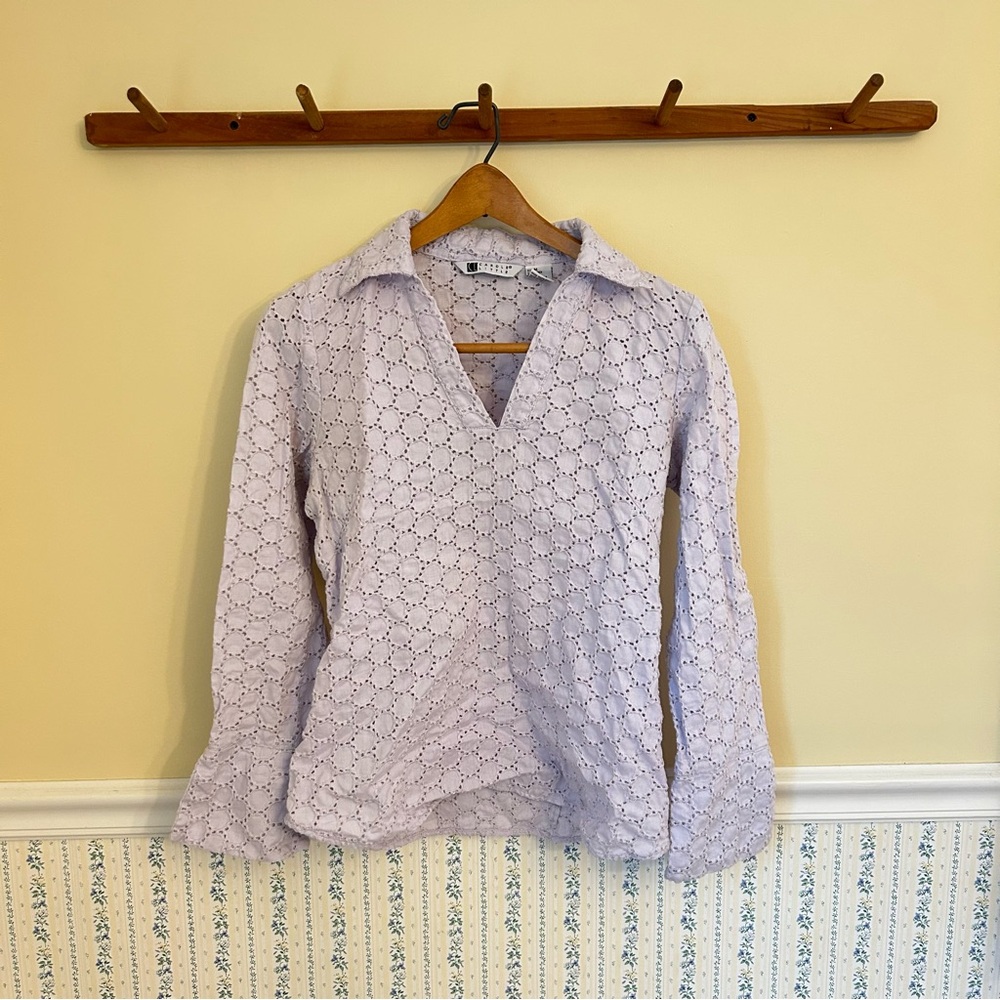 Carole Little Eyelet Blouse Top